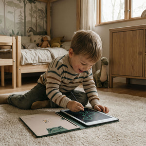 Grafiktablett mit Arbeitskarten zum Zeichnen – KidBook – Dino