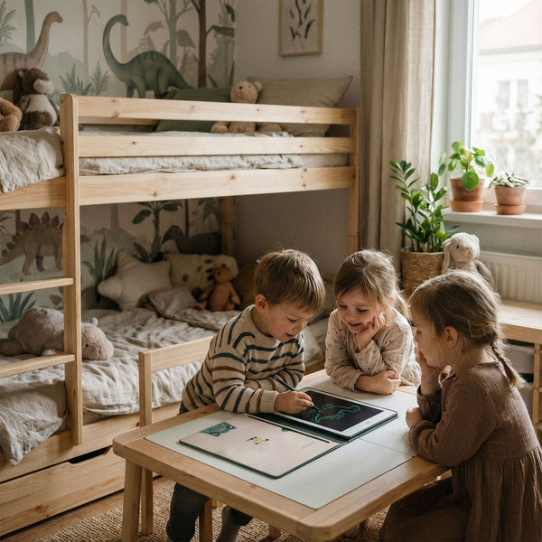 Grafiktablett mit Arbeitskarten zum Zeichnen – KidBook – Dino