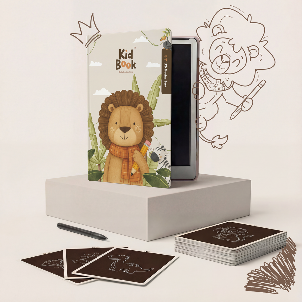 Grafiktablett mit Arbeitskarten zum Zeichnen – KidBook – Safari